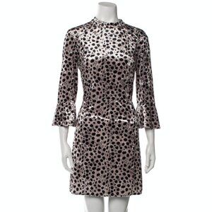 HVN Velvet Leopard Mini 'Ashley' Dress, Size 4